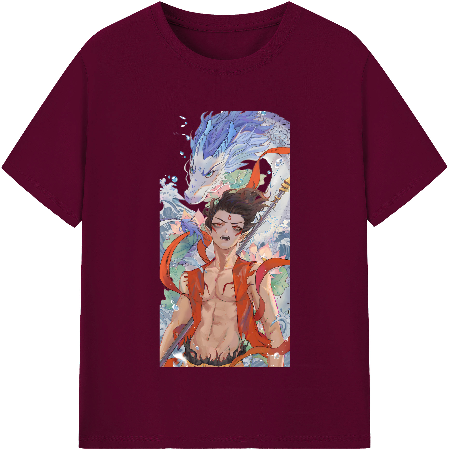 （画像用） Ne Zha 2 ナタ 魔童の大暴れ レディースカジュアルプリントTシャツ（綿100％）